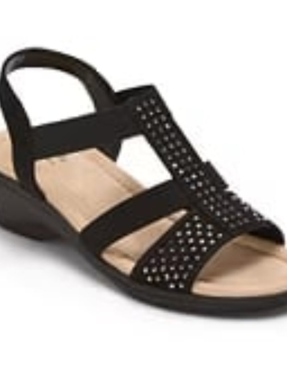 East 5th Black Studded Wedge Sandal